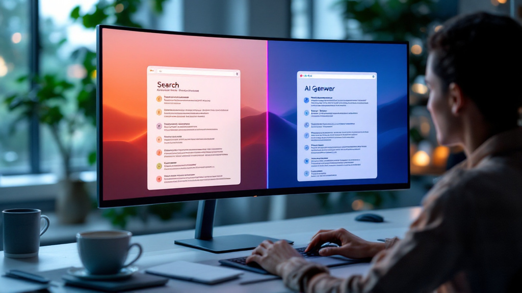 SEO versus GEO Vergleich auf modernem Monitor
